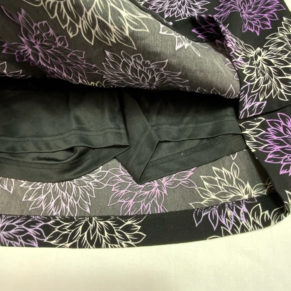 EP Pro Black and Purple Floral A-Line Skort Size 14 Golf Tennis Pickleball - Picture 4 of 10